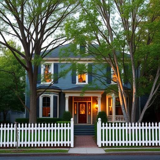 A beautifully restored Victorian-era home in the historic West End of Aspen, surrounded by mature trees and a white picket fence.