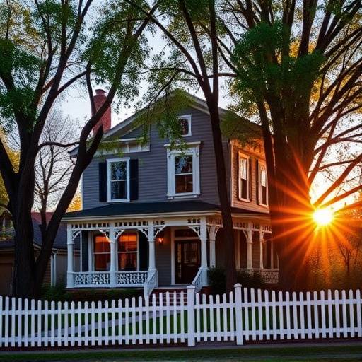 Beautifully restored Victorian-era home in the historic West End of Aspen, surrounded by mature trees and a white picket fence.